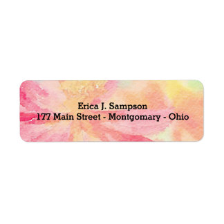 Etiquetas de aguarela floral rosa personalizáveis
