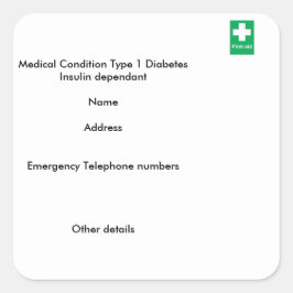 Etiquetas de alerta médico para diabetes tipo 1