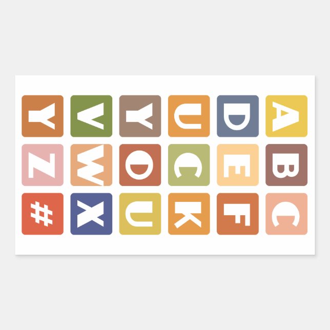 Etiquetas de alfabetos malvados (Frente)