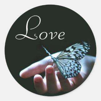 Etiquetas de amor preto azul-borboleta