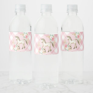 Etiquetas de Aniversário de Pônei Floral Bonito