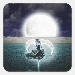 Etiquetas de anjo da lua gótico