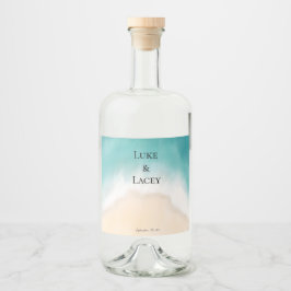 etiquetas de aquarela de casamento de praia