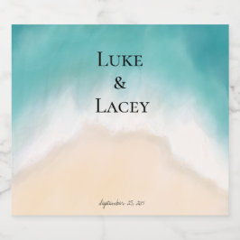 etiquetas de aquarela de casamento de praia