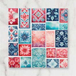 Etiquetas de Arte de Carimbo Antigas Coloridas