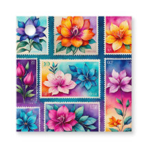 Etiquetas de Arte de Carimbo Antigas Coloridas