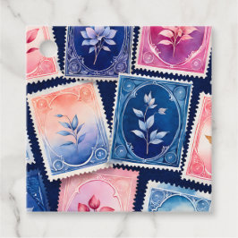 Etiquetas de Arte de Carimbo Antigas Coloridas