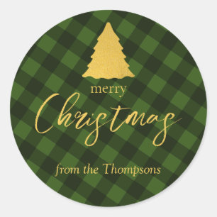 Etiquetas de Árvore de Xadrez Negra Natal