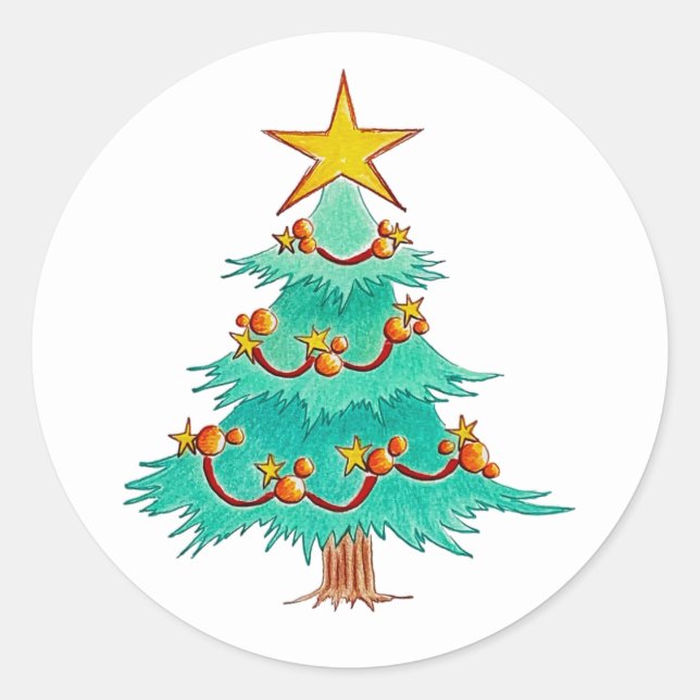 Etiquetas de árvores de Natal festivas (Frente)