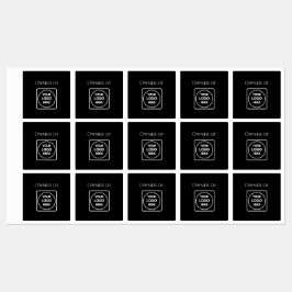 Etiquetas de ativos pretos | Logotipo de proprieda
