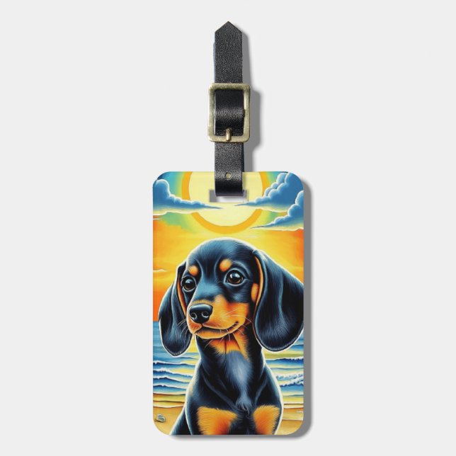 Etiquetas de Bagagem Dachshund (Frente Vertical)