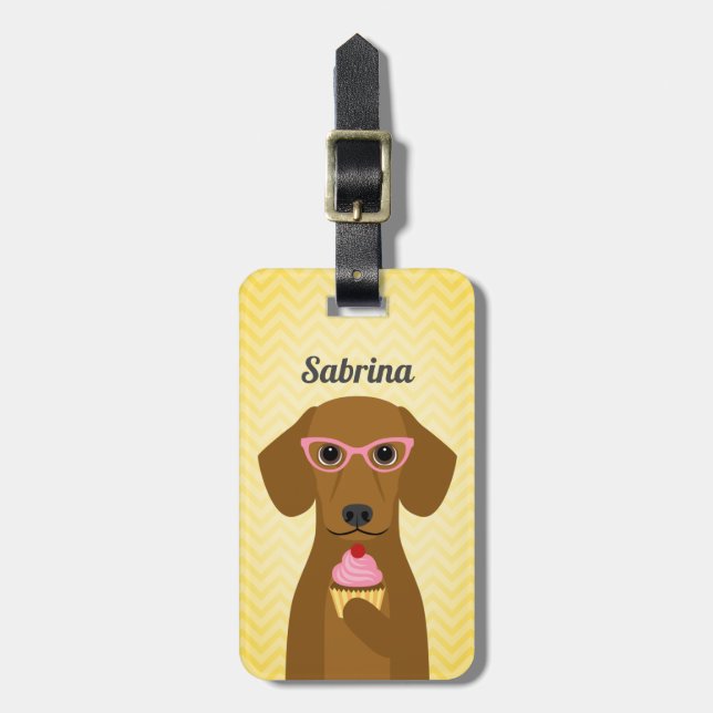 Etiquetas de Bagagem Dachshund (Frente Vertical)