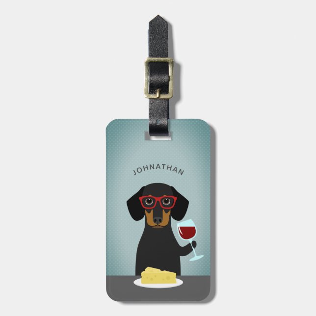 Etiquetas de Bagagem Dachshund (Frente Vertical)