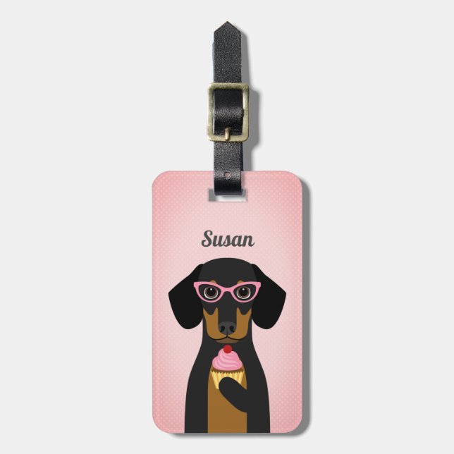 Etiquetas de Bagagem Dachshund (Frente Vertical)