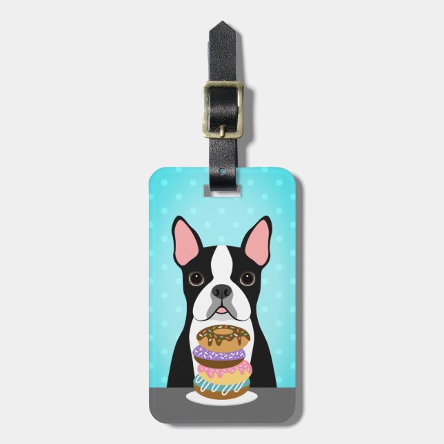 Etiquetas de Bagagem de Boston Terrier (Frente Vertical)