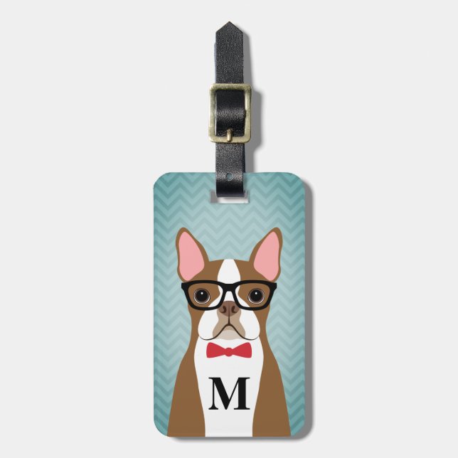 Etiquetas de Bagagem de Boston Terrier (Frente Vertical)