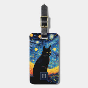 Etiquetas de bagagem de gato preto