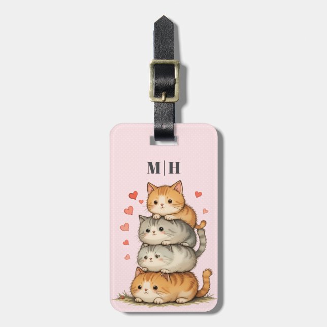 Etiquetas de bagagem de gatos (Frente Vertical)