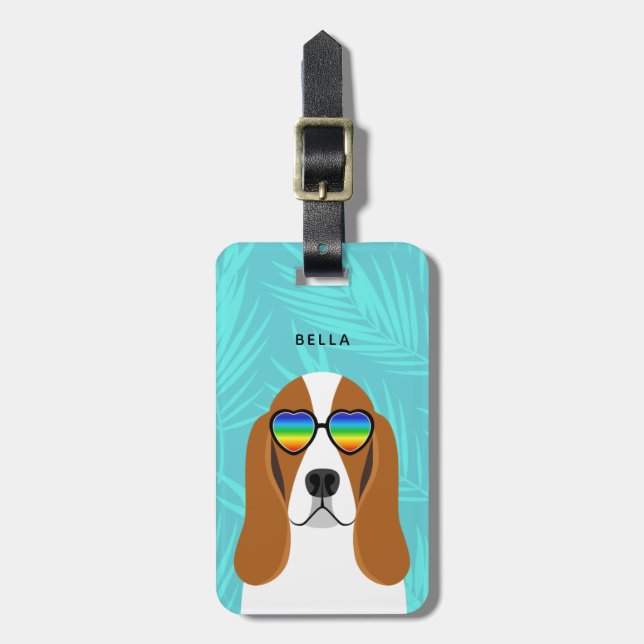 Etiquetas de Bagagem de Hound Basset (Frente Vertical)