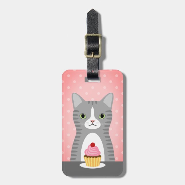 Etiquetas de Bagagem de Tabby Cat (Frente Vertical)