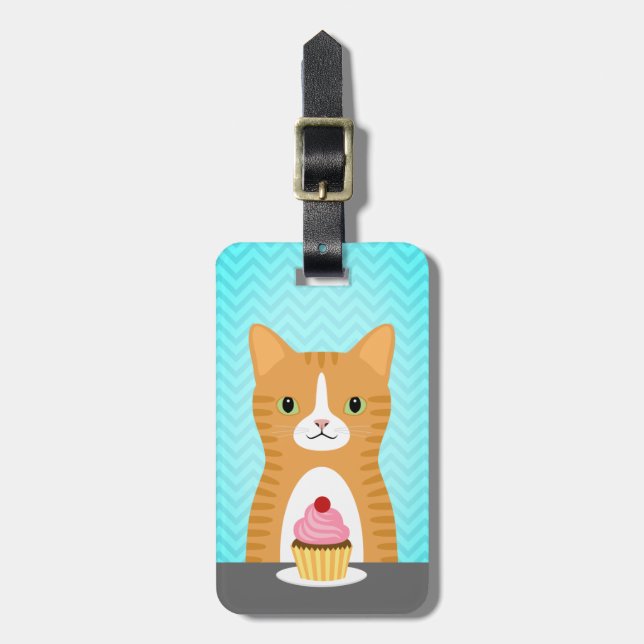 Etiquetas de Bagagem de Tabby Cat (Frente Vertical)