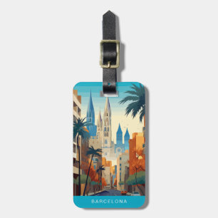 Etiquetas de Bagagem de Viagem Barcelona Espanha