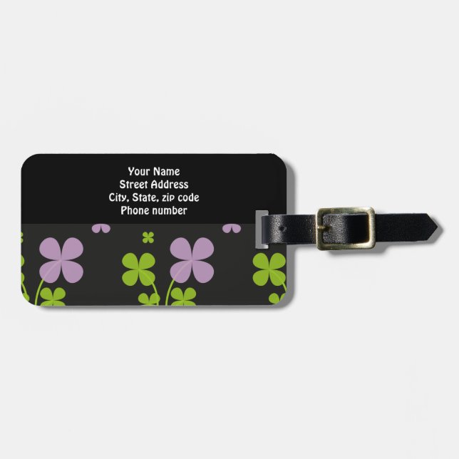 Etiquetas de Bagagem de Viagem Shamrock (Frente Horizontal)