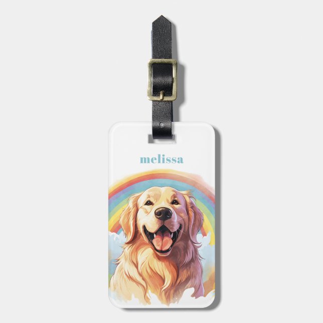 Etiquetas de bagagem do ouro Retriever (Frente Vertical)