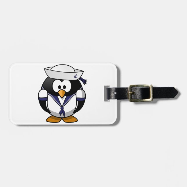 Etiquetas de Bagagem do Pinguim Marinheiro (Frente Horizontal)