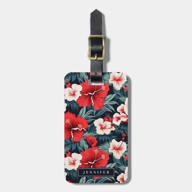 Etiquetas de Bagagem Flores Havaianas (Frente Vertical)