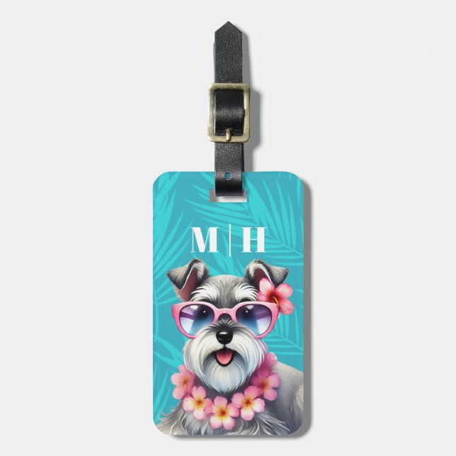 Etiquetas de Bagagem Schnauzer (Frente Vertical)