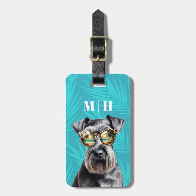 Etiquetas de Bagagem Schnauzer (Frente Vertical)