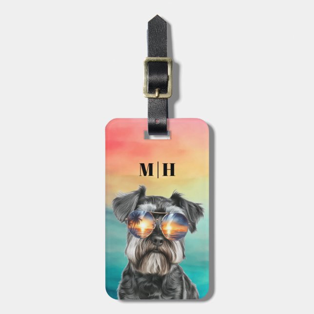 Etiquetas de Bagagem Schnauzer (Frente Vertical)