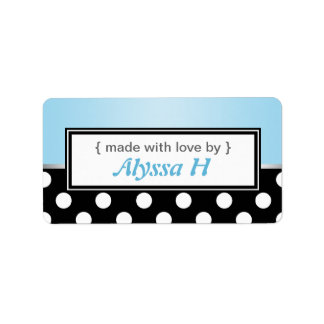 Etiquetas de Baking Personalizadas Azul-Bolinhas P