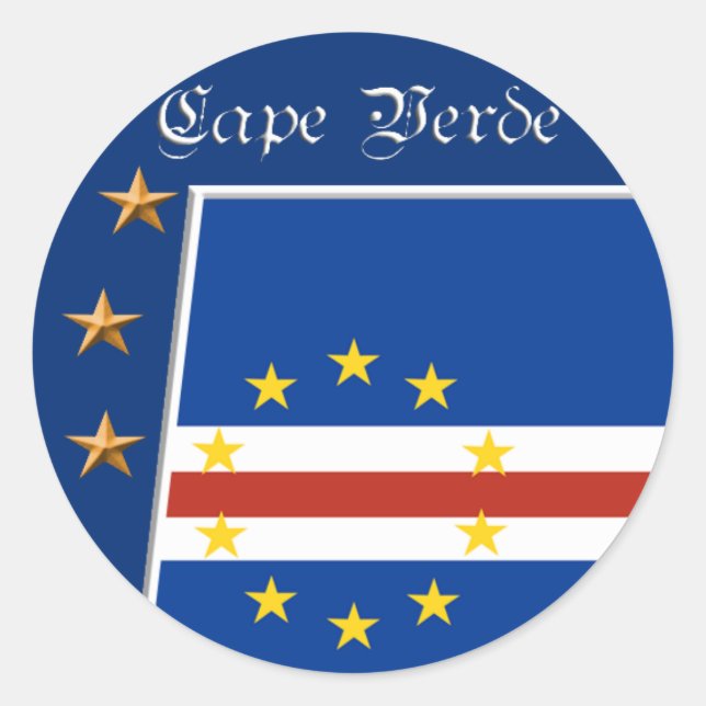 Etiquetas de bandeira cabo-verdiana (Frente)