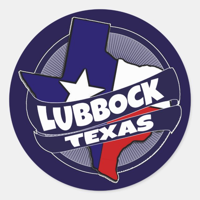Etiquetas de bandeira do Texas Lubbock (Frente)