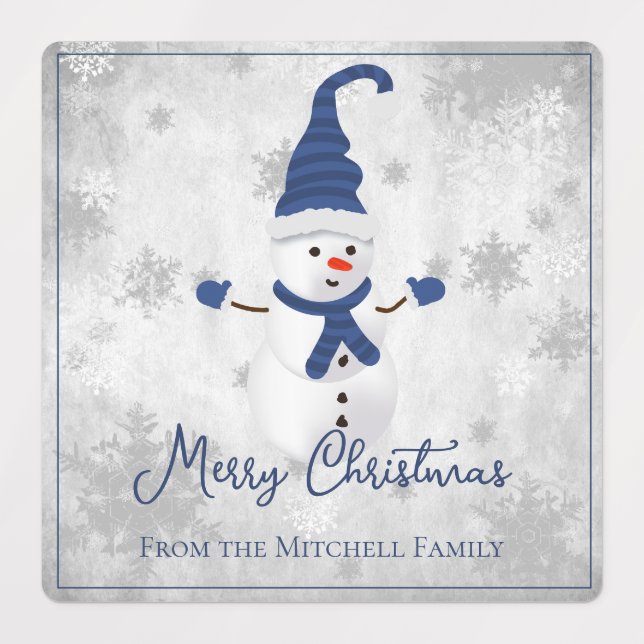 Etiquetas de Banho de Neve Azul (Design 1)
