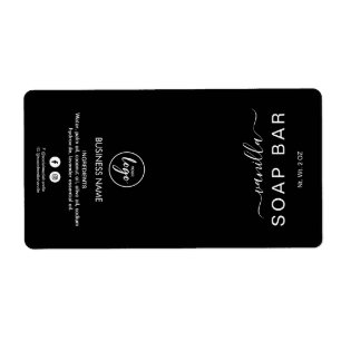 Etiquetas de Bar de sabão preto minimalistas simpl