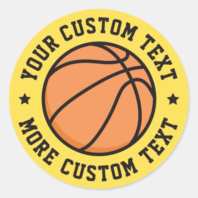Etiquetas de basquete de texto personalizadas (Frente)