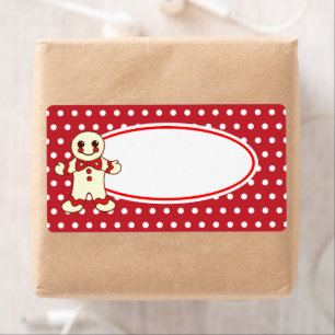 Etiquetas de Biscoito de Natal Vermelho Vintage