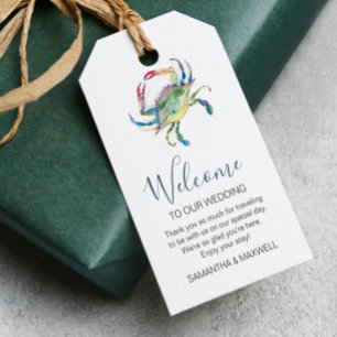 Etiquetas de Boas-vindas de Casamento na Praia com