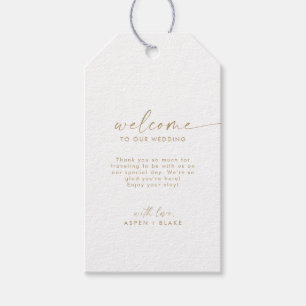 Etiquetas de boas-vindas do casamento de script Do