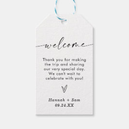 Etiquetas de Boas-vindas do Casamento | Obrigado M