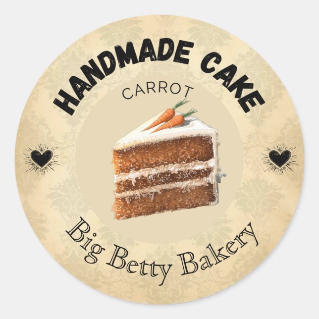 Etiquetas de Bolo de Cenoura Personalizadas | Pada (Frente)