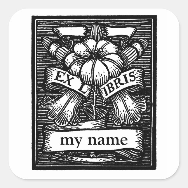 Etiquetas de Bookplate da Flor (Frente)