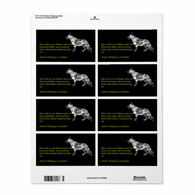 Etiquetas de Cachorro (Toda a folha)