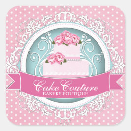 Etiquetas de caixa de bolos elegantes