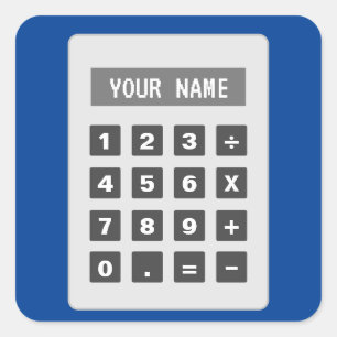 Etiquetas de calculador com texto personalizado