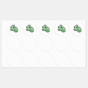 Etiquetas de Camaleão Verde Bebê Fofo