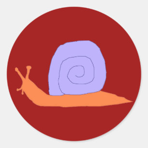 Etiquetas de caracol roxa e laranja
